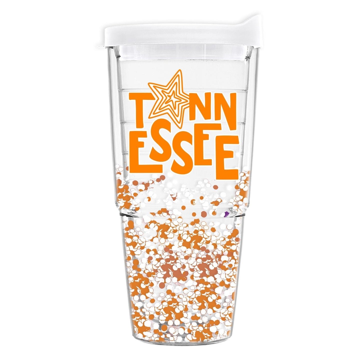 Tennessee Acrylic Glitter Tumbler Orange