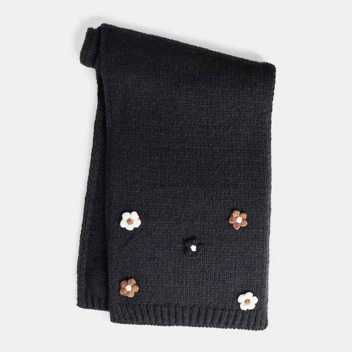 Flower Embellished Scarf