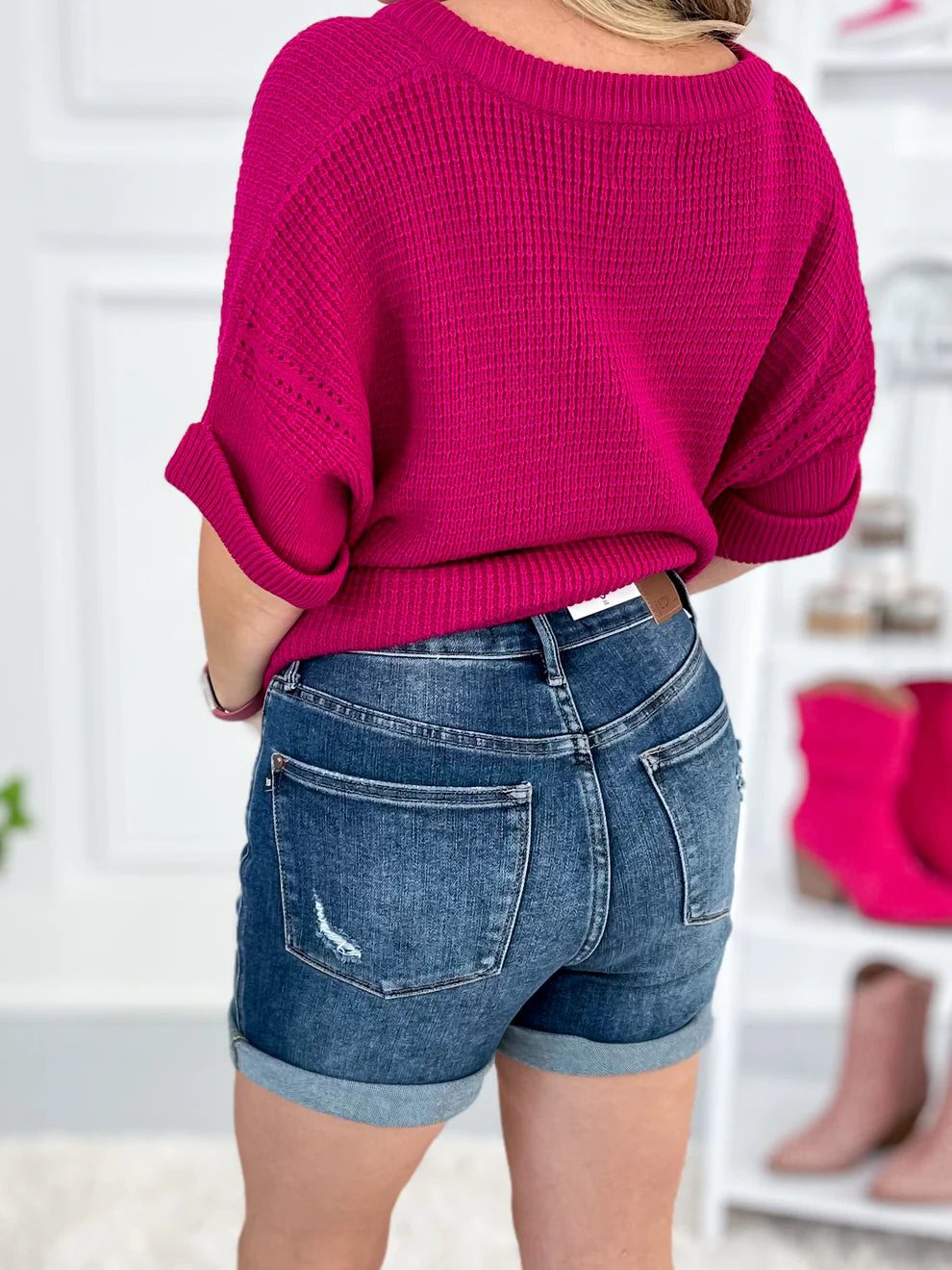 Judy Blue Tummy Control Vintage Wash Cuffed Shorts