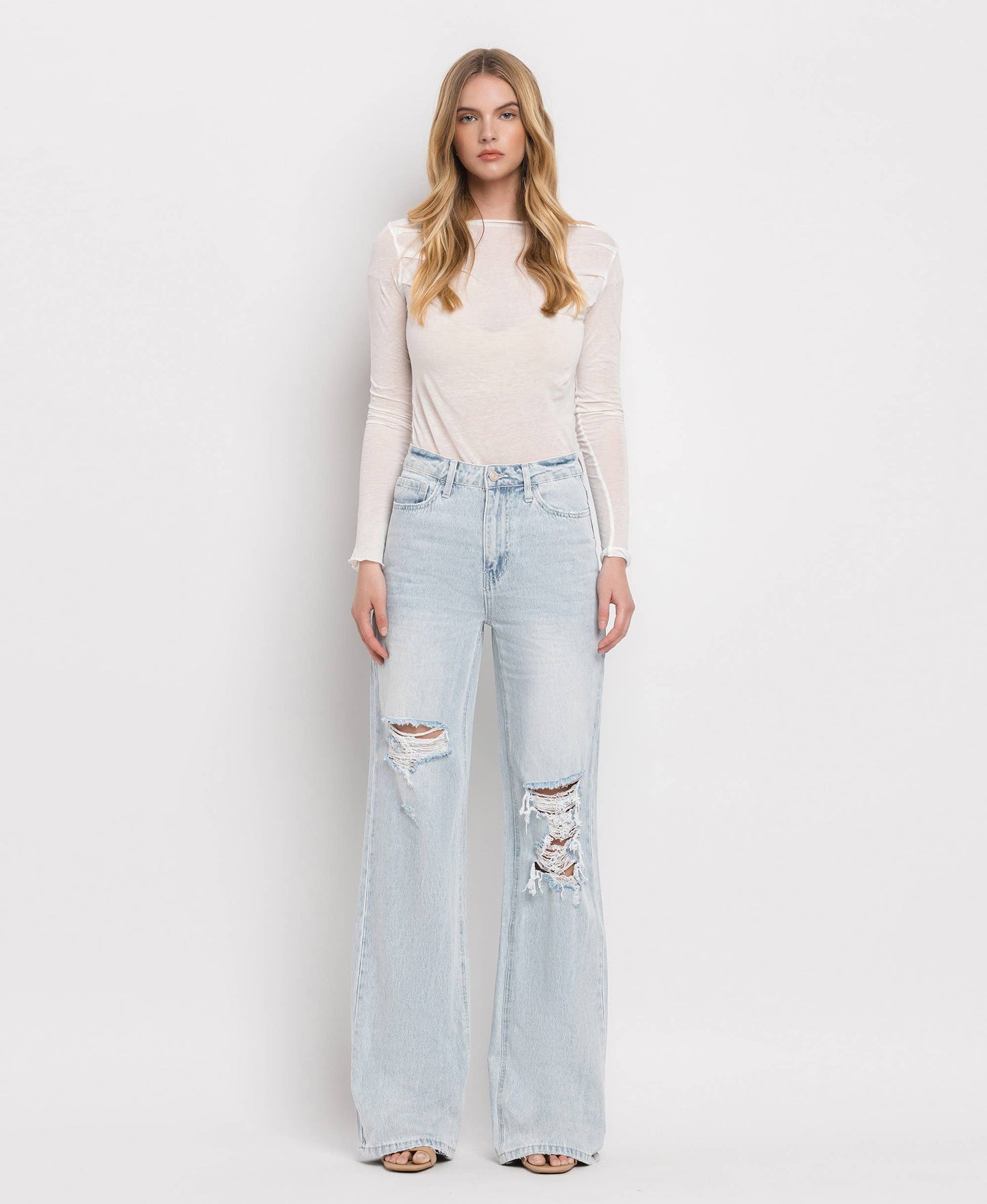 VERVET by FLYING MONKEY - 90'S VINTAGE SUPER HIGH RISE FLARE JEANS