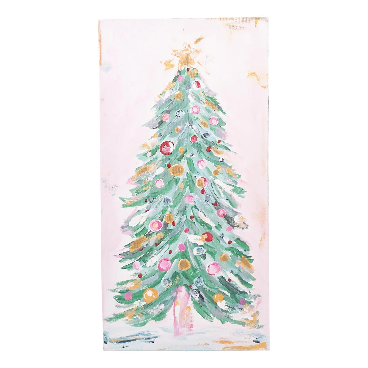 Snowy Bright Christmas Tree Canvas
