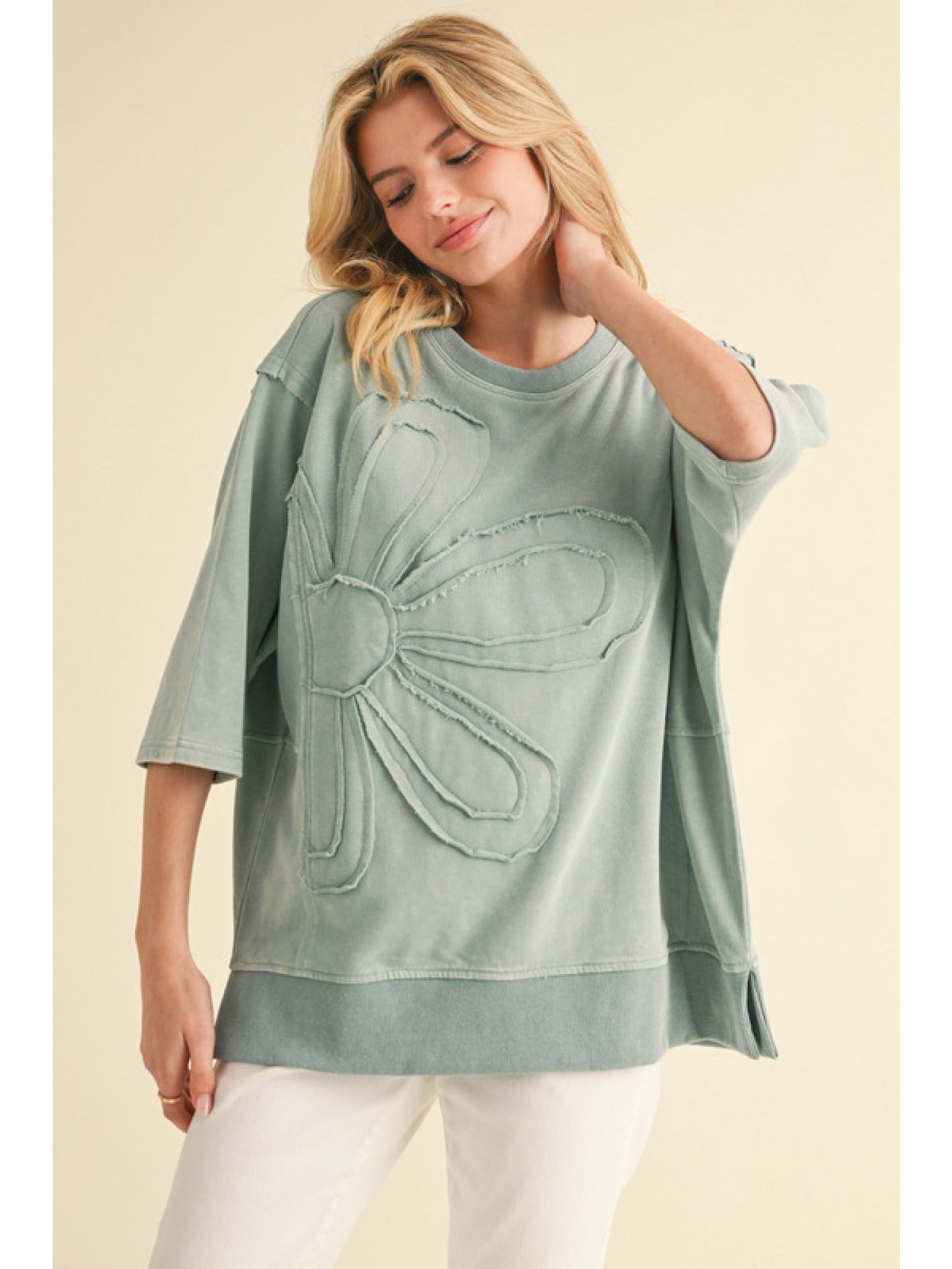 Sage Frayed Sweatshirt