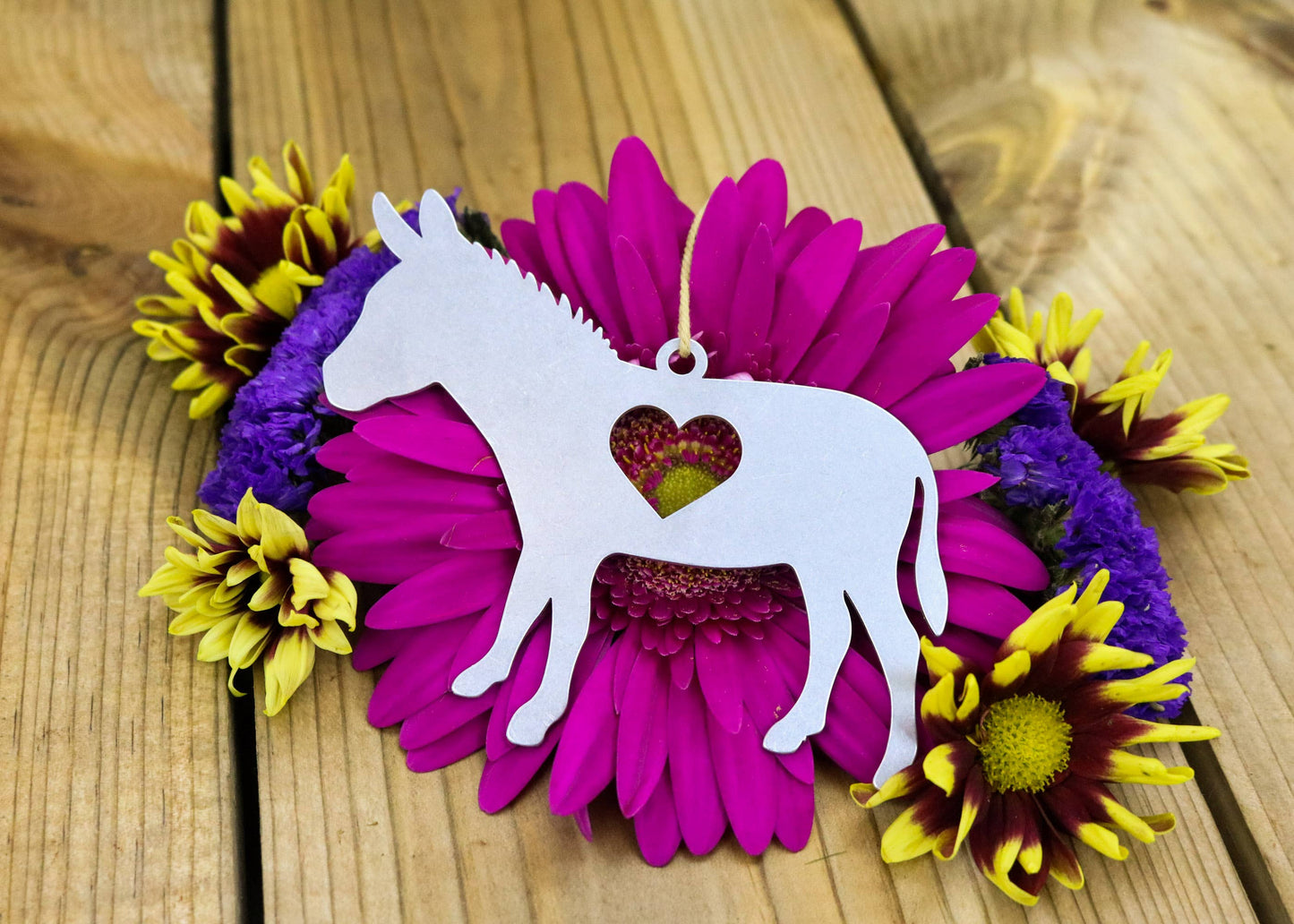 Donkey Animal Metal Holiday Gift Christmas Ornament