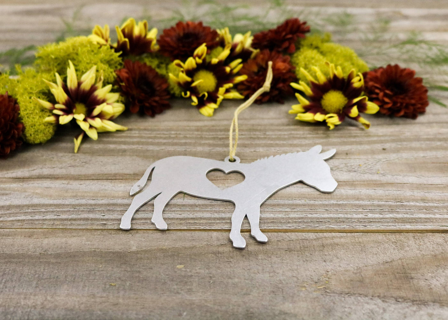 Donkey Animal Metal Holiday Gift Christmas Ornament