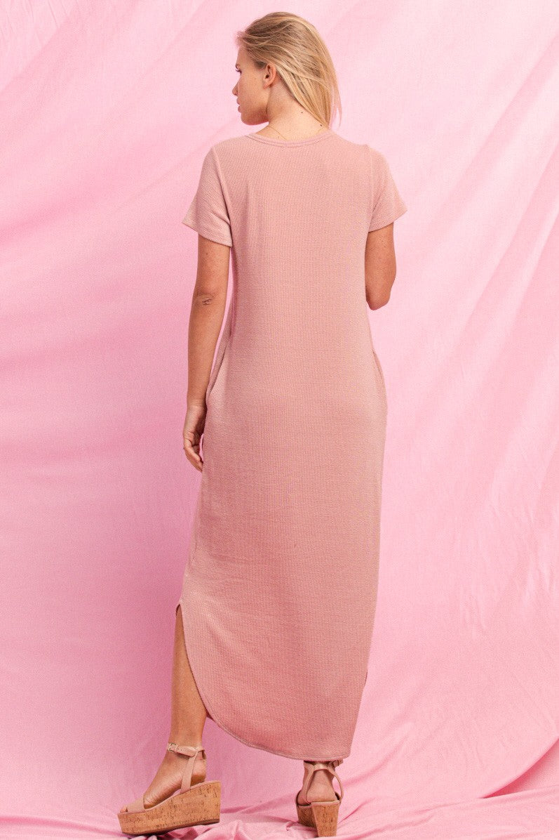 Dusty Pink / Knit Maxi Dress