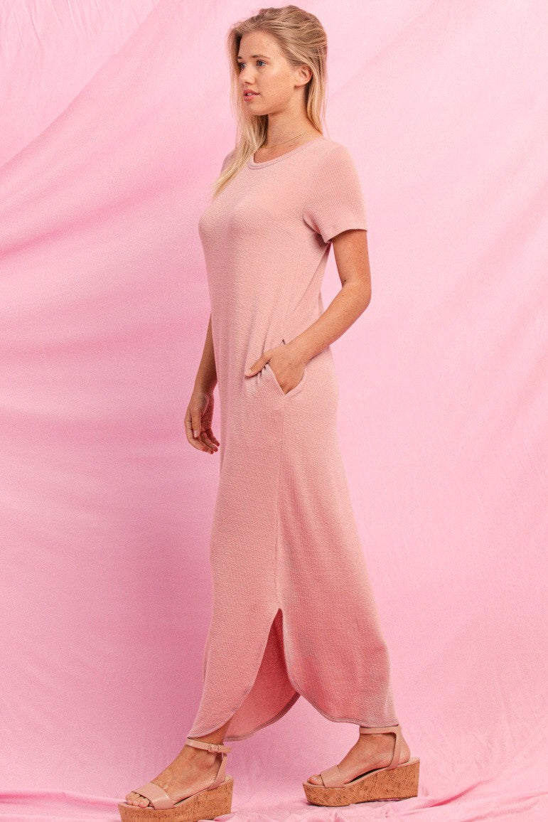 Dusty Pink / Knit Maxi Dress