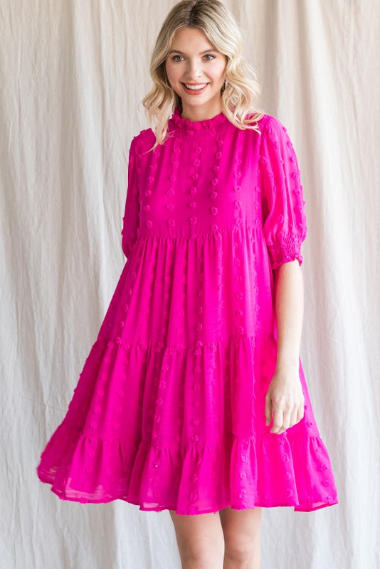 Swiss Dot Pattern Tired Dress
