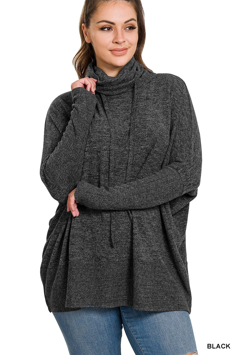 Curvy Cowl Neck Sweater
