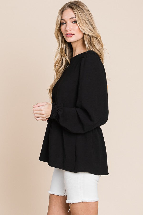 Solid Peplum Top