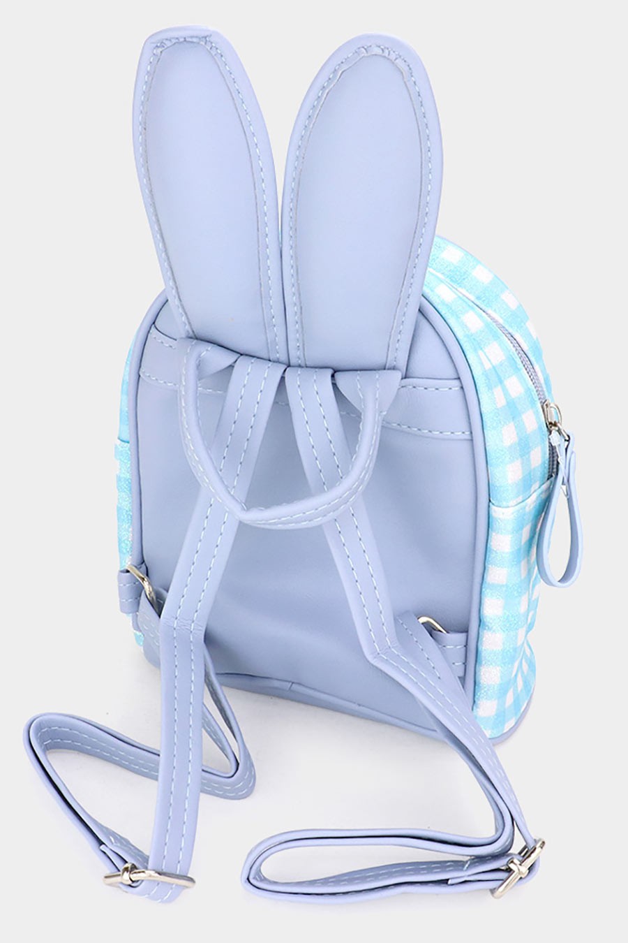 Glittered Check Patterned Bunny Mini Backpack Bag