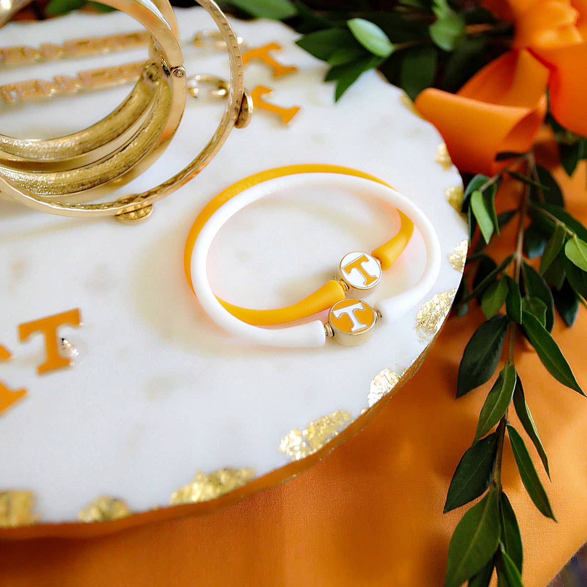 Canvas Style - Tennessee Volunteers Enamel Silicone Bali Bracelet