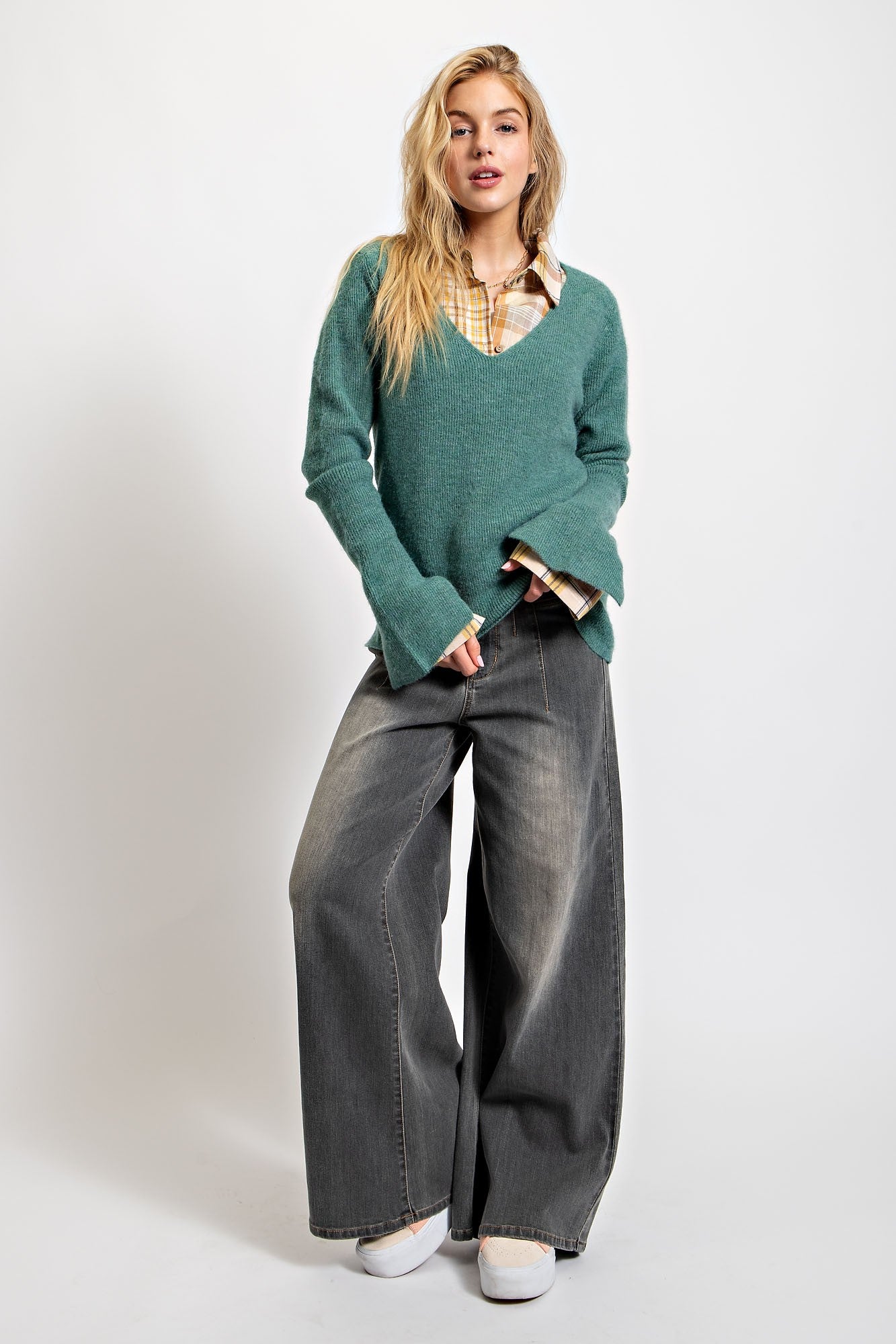 Atlantic Green Keyhole Sweater