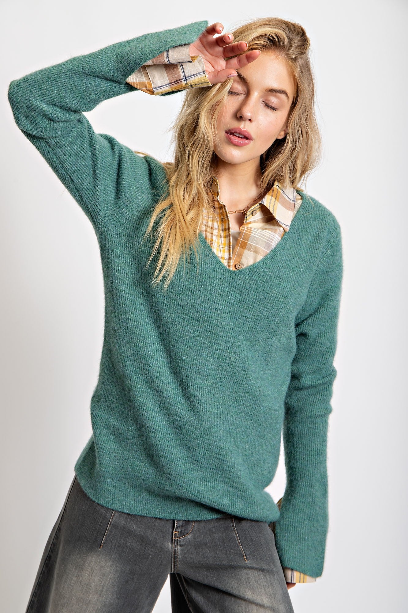 Atlantic Green Keyhole Sweater