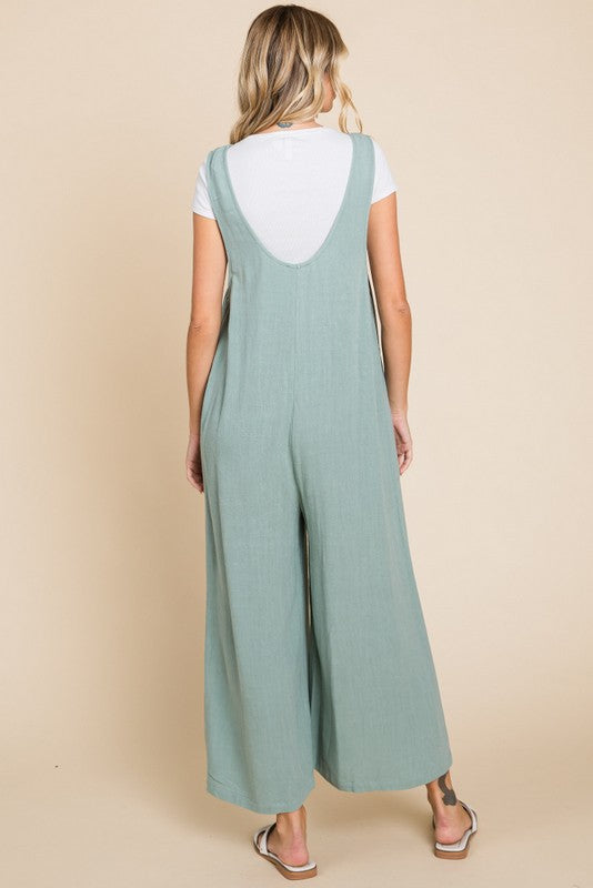 Solid Sleeveless Jumpsuit
