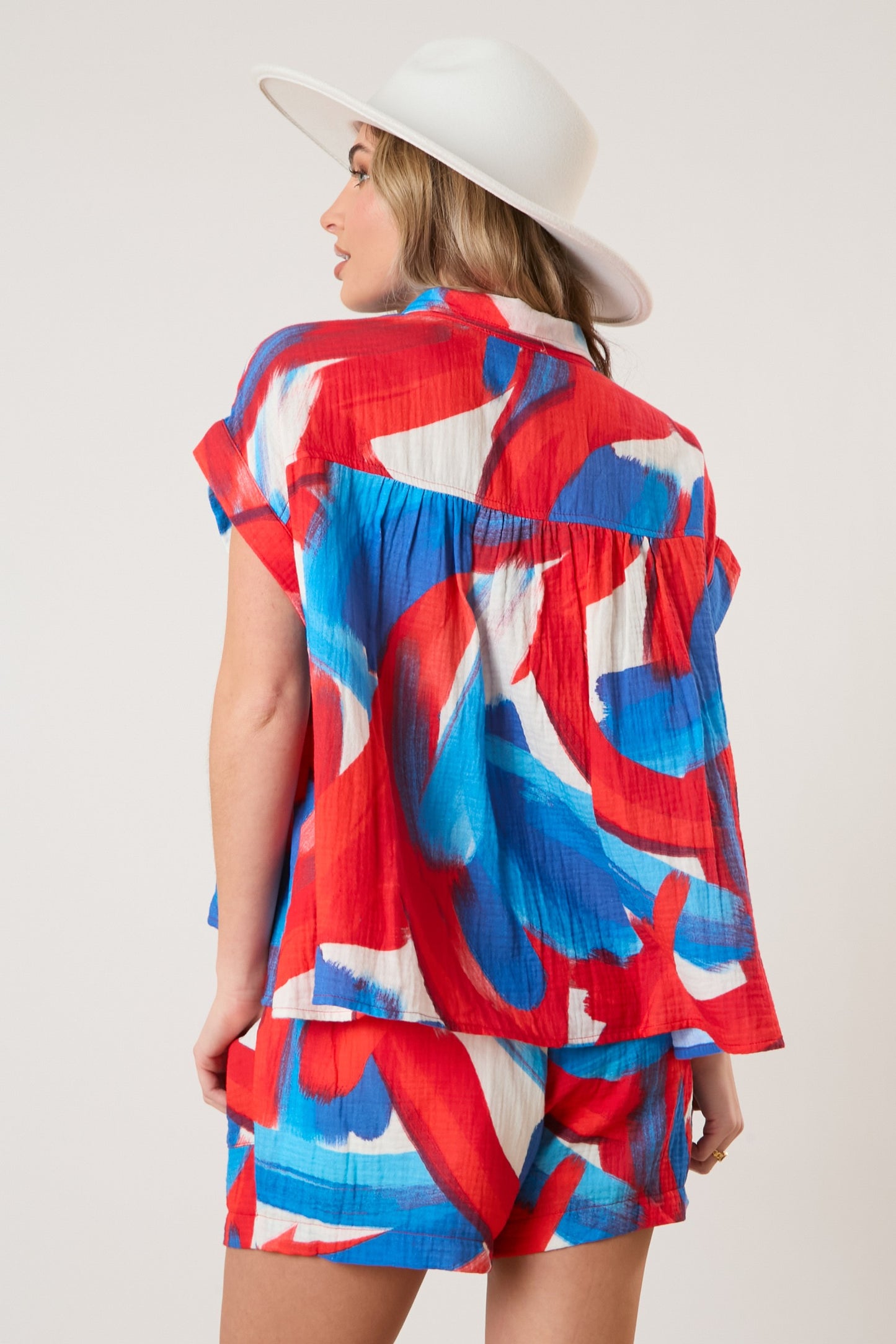 Brushed Print Short Set