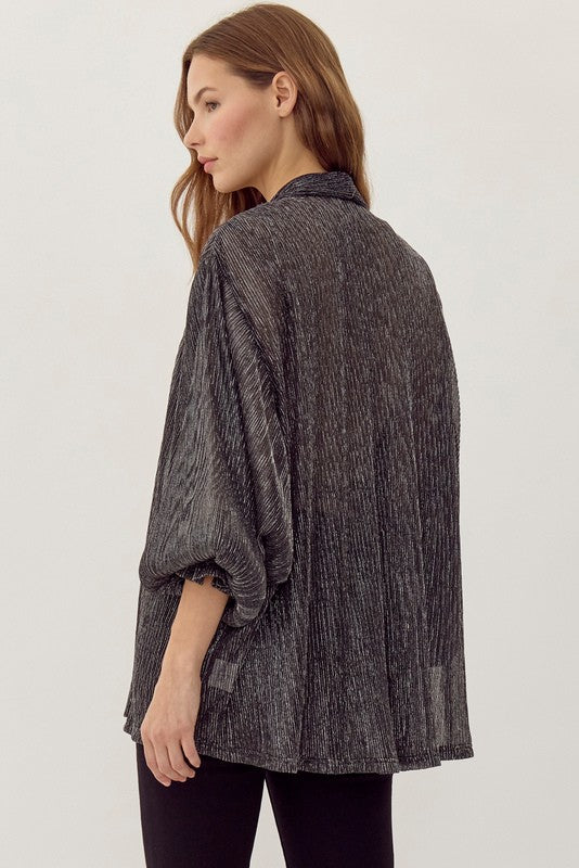 Glossy Chiffon Cardigan