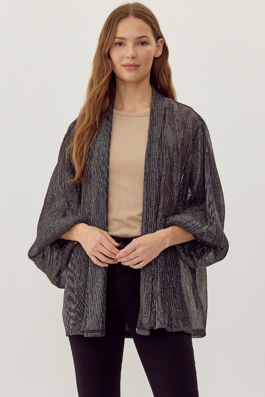 Glossy Chiffon Cardigan