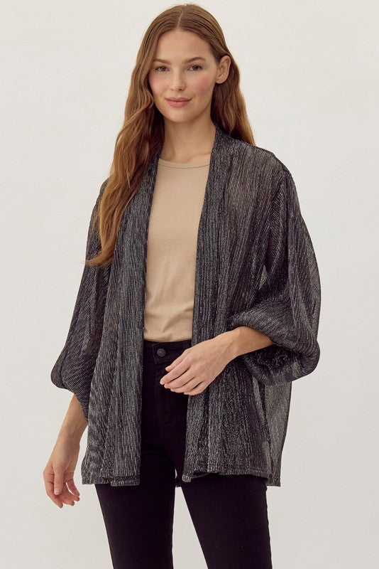 Glossy Chiffon Cardigan