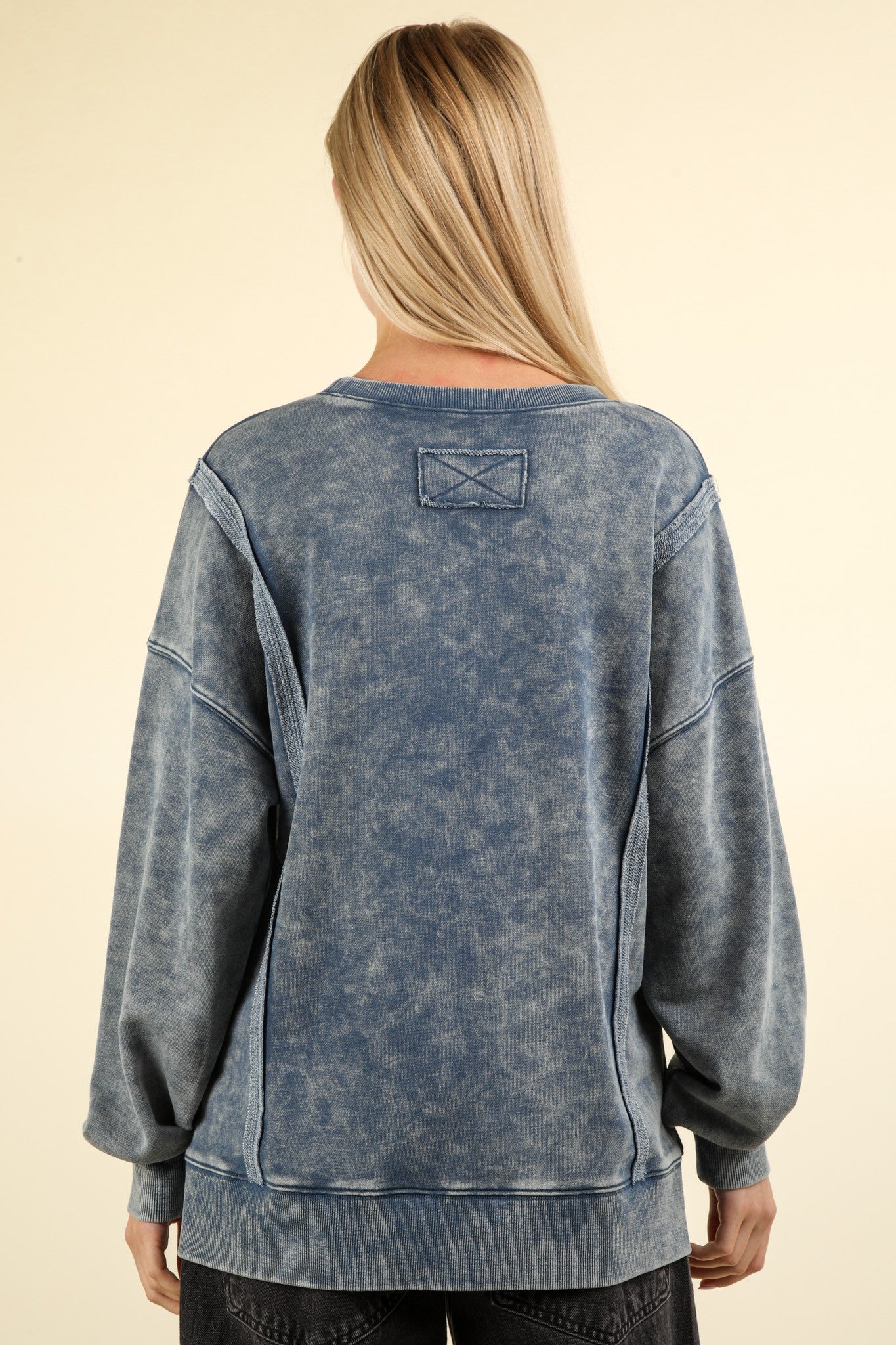 Mineral Washed French Terry Oversized Knit Top