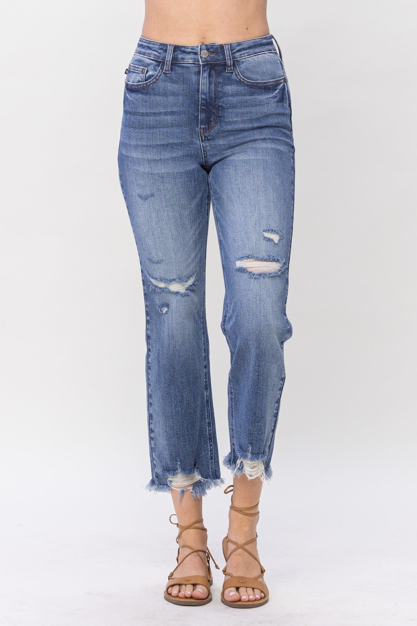 Judy Blue High Waist Destroy Cropped Straight-88550