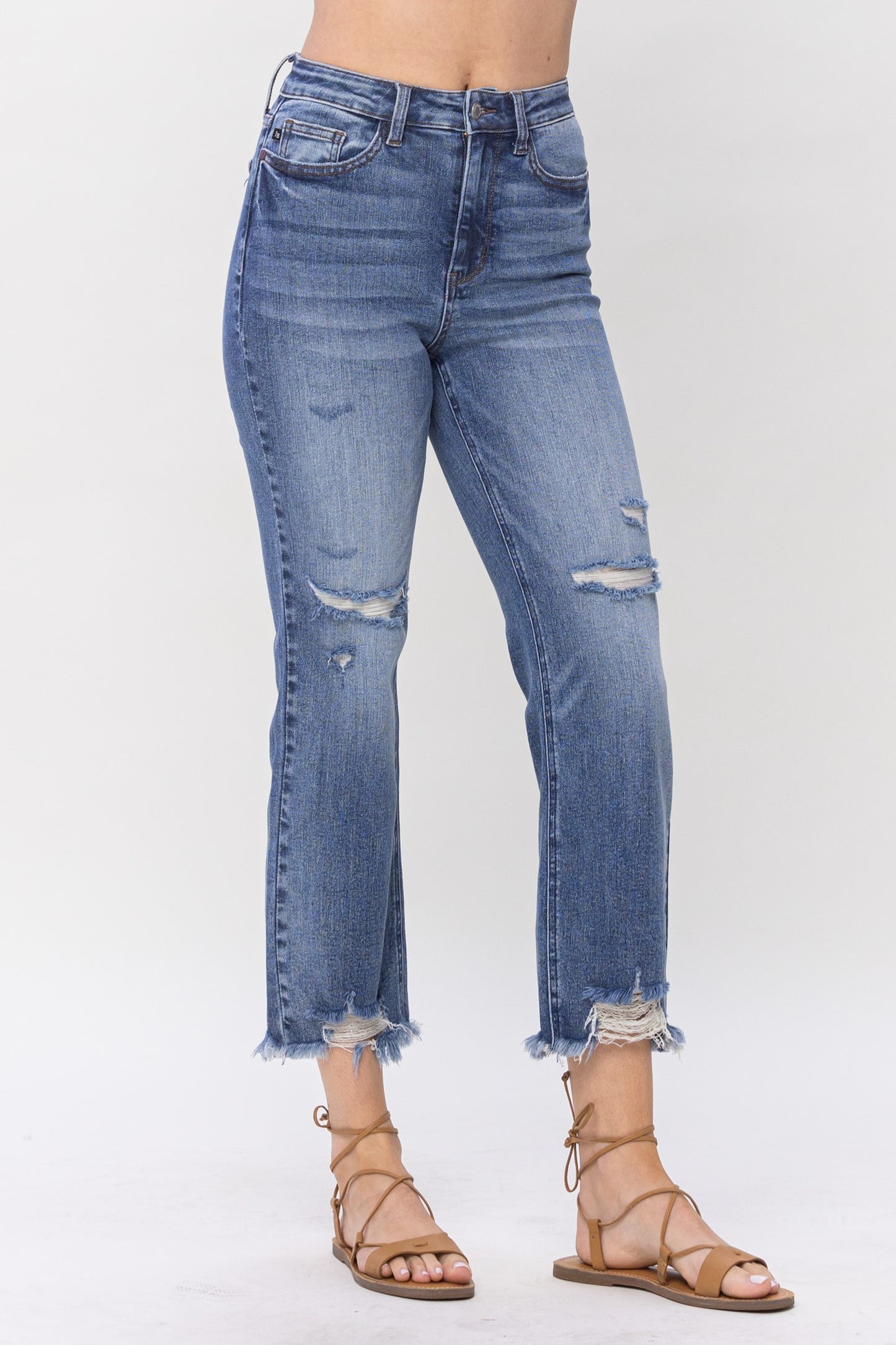 Judy Blue High Waist Destroy Cropped Straight-88550