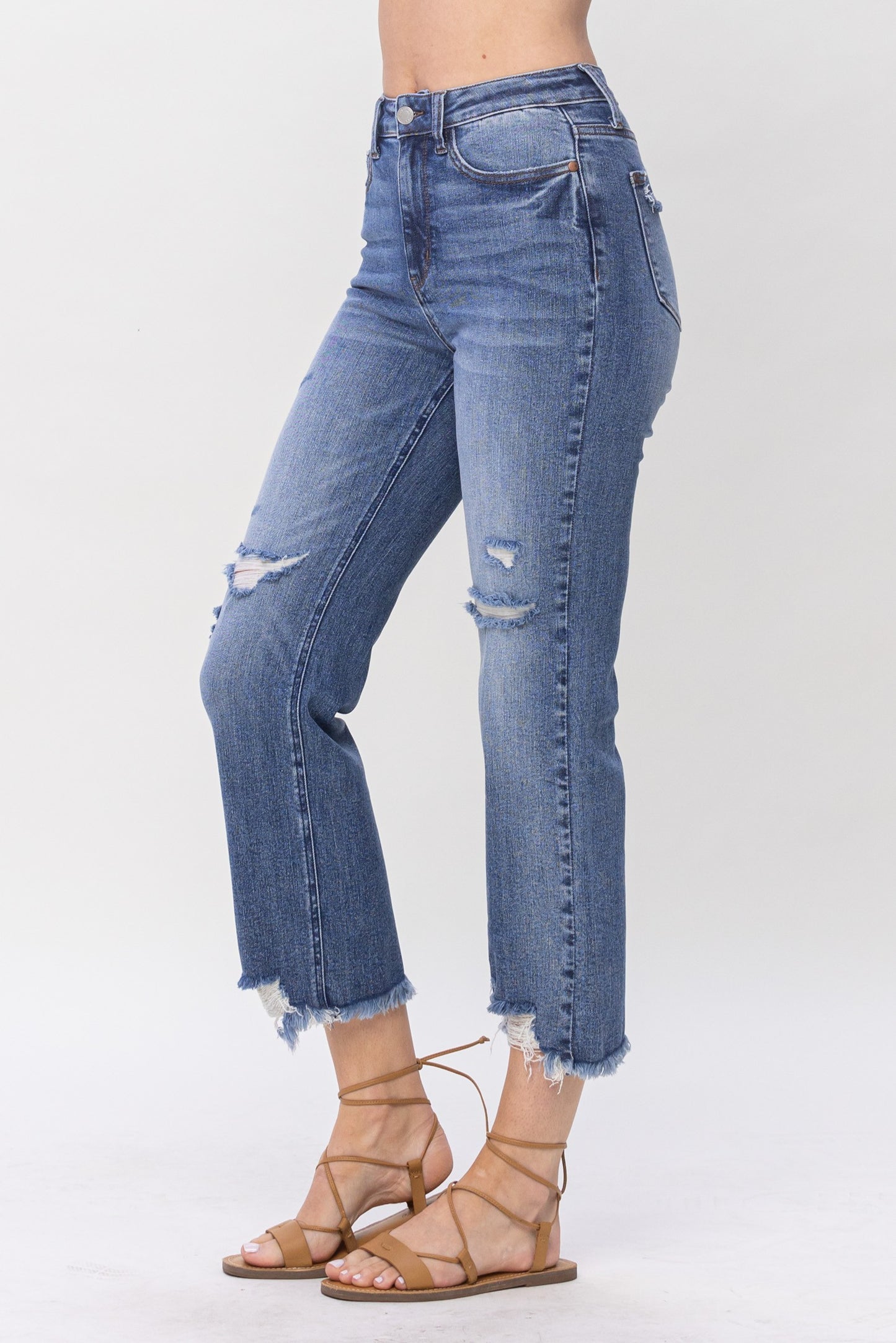 Judy Blue High Waist Destroy Cropped Straight-88550