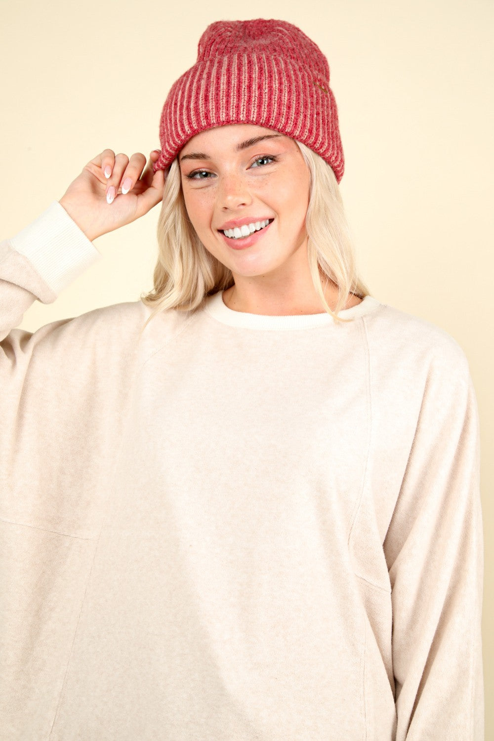 Oversized Comfy Soft Contrast Knit Top