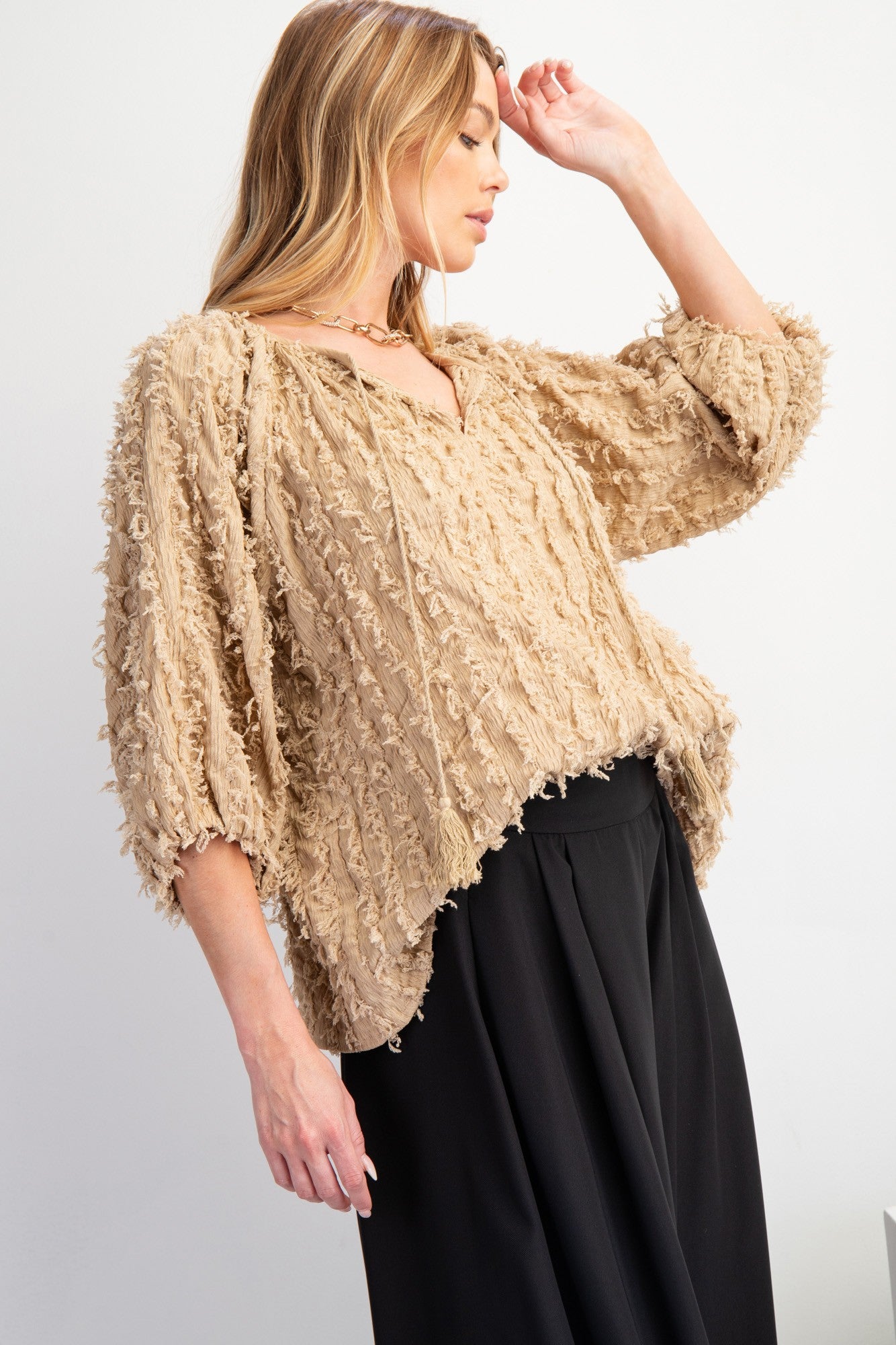 Textured Rayon Gause Blouse