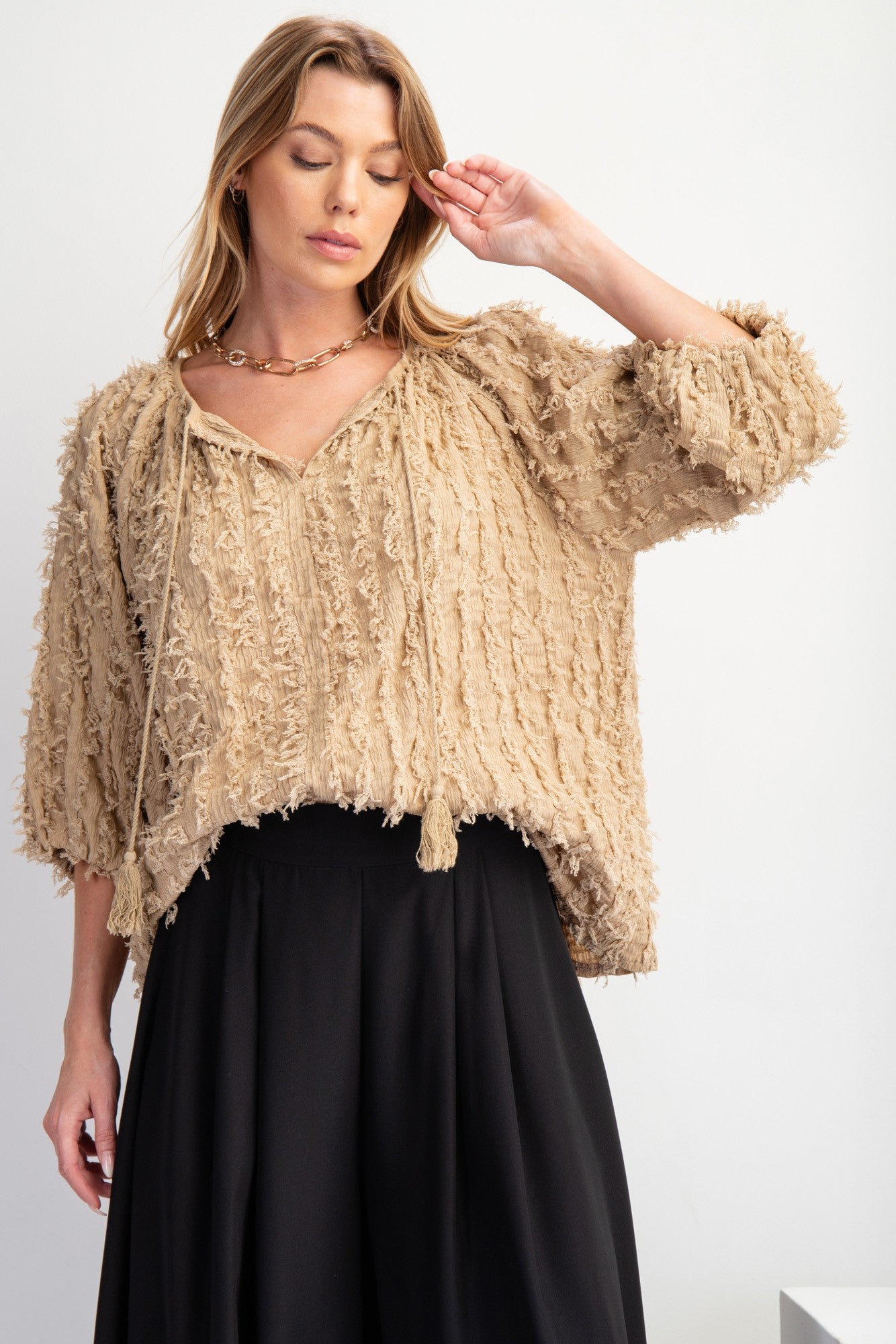 Textured Rayon Gause Blouse