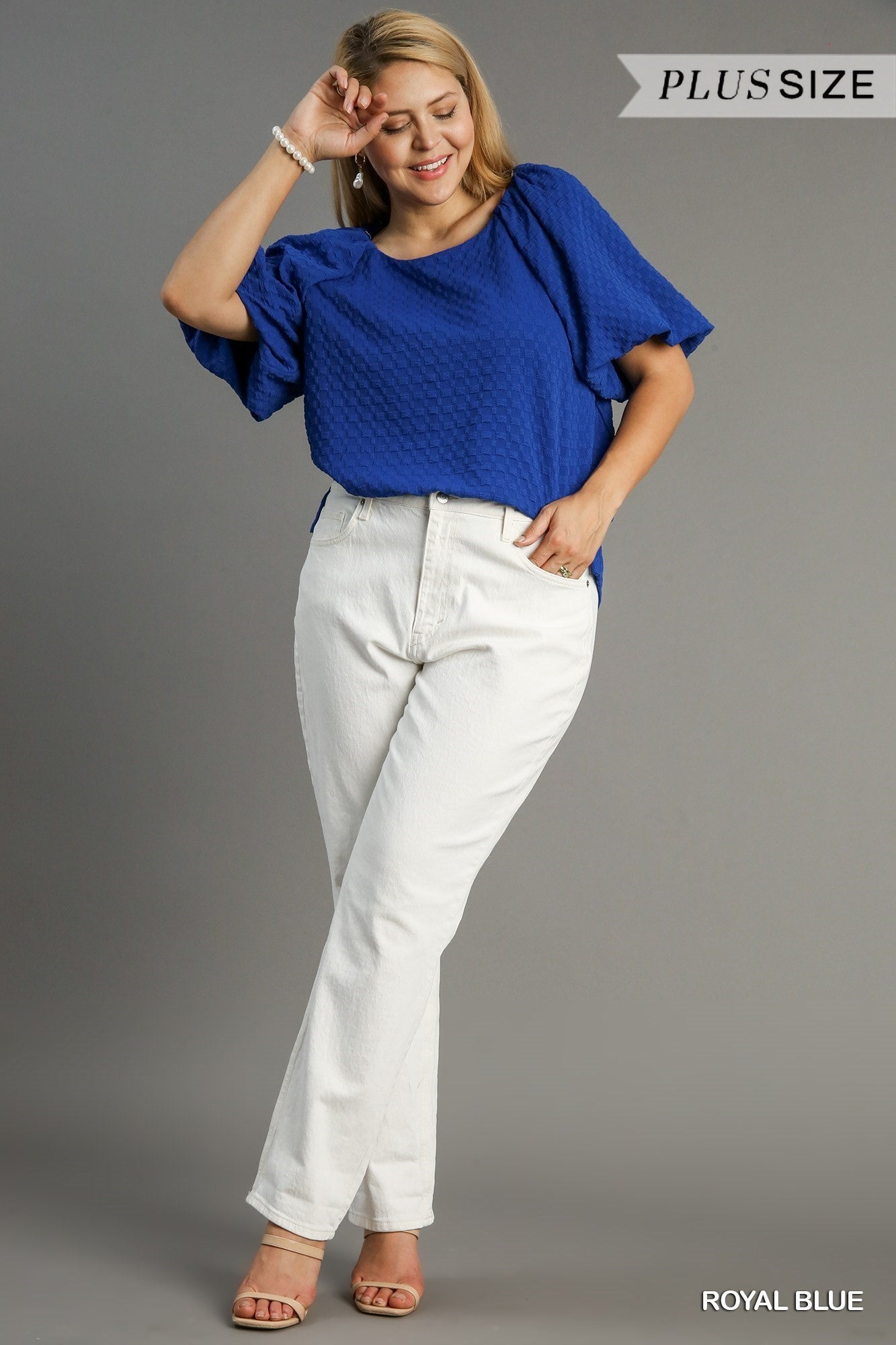 Jacquard Round Neck Top