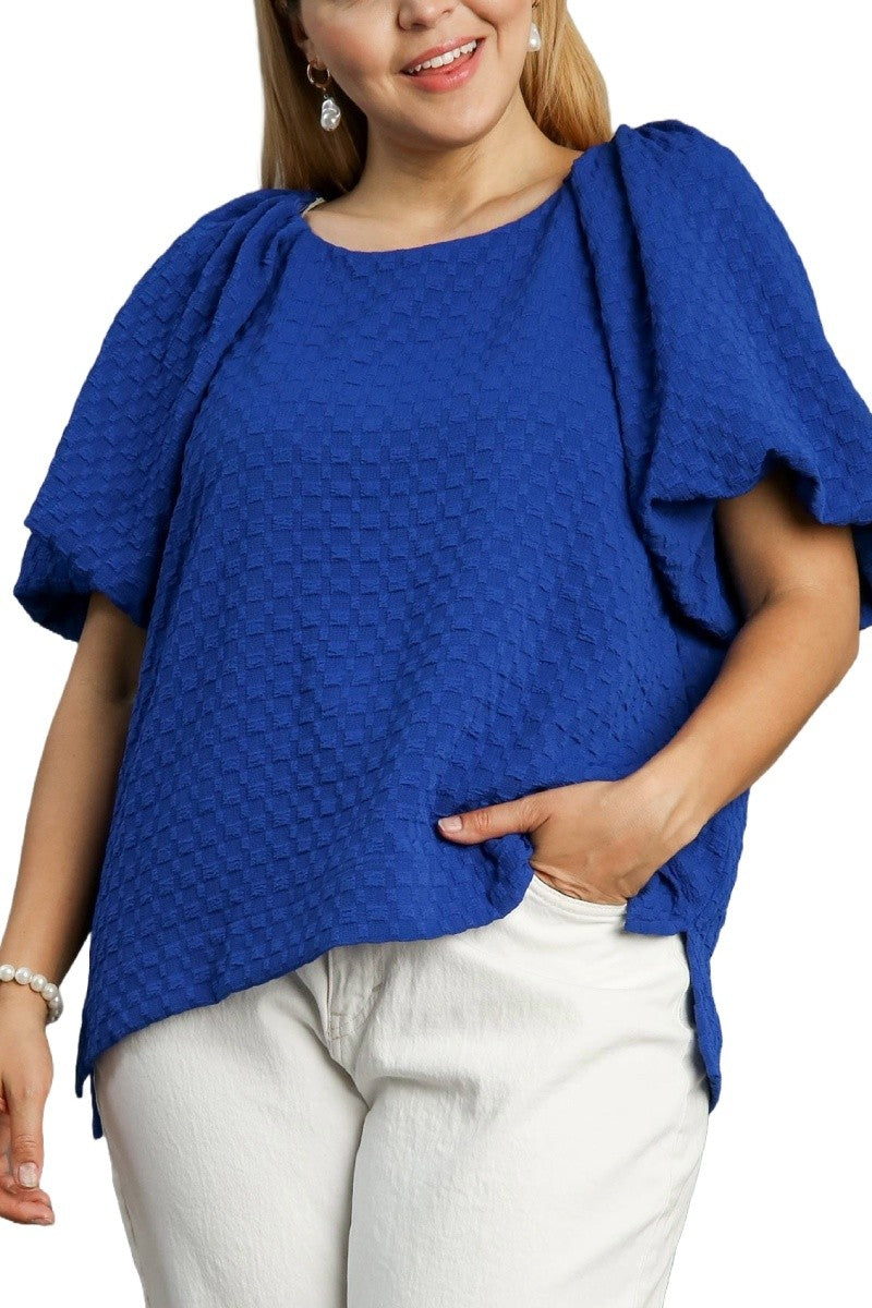 Jacquard Round Neck Top