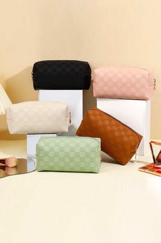 small cosmetic bag checkered