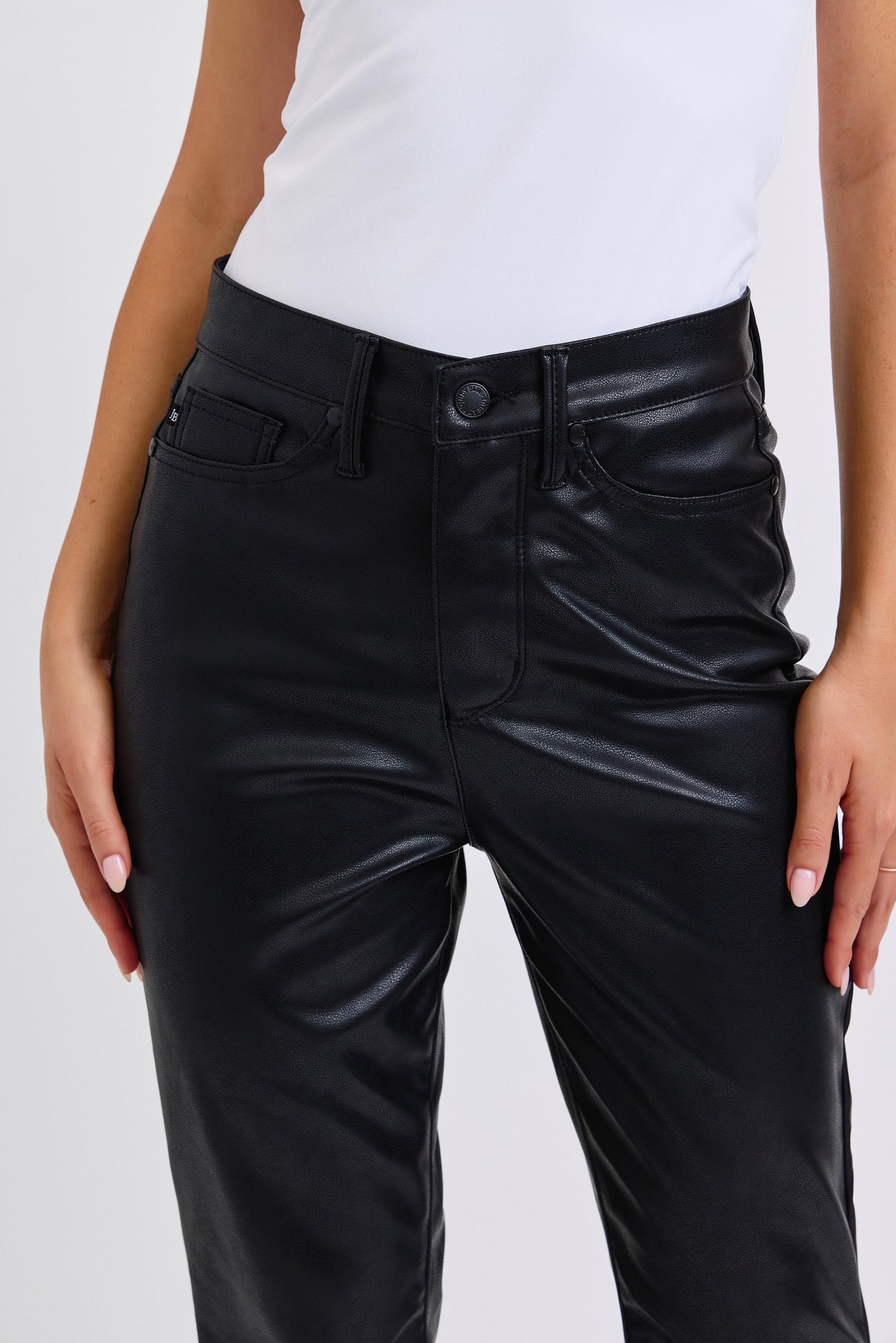 Judy Blue HW Tummy Control Faux Leather Bootcut