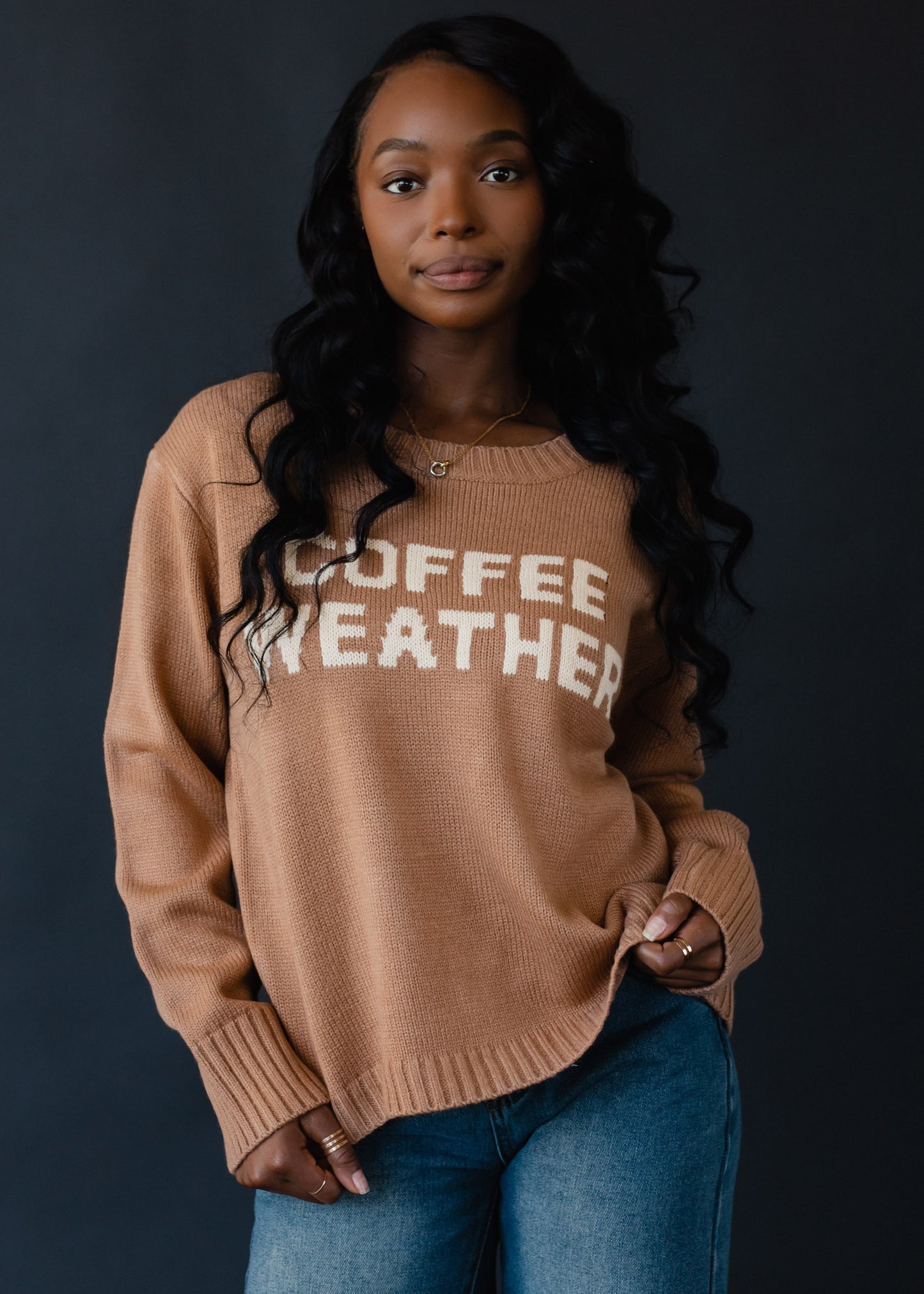 Lt. Brown Coffee Weather Sweater