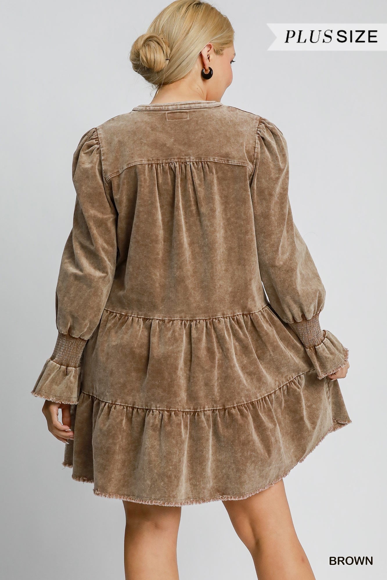 Washed Corduroy tiered Dress