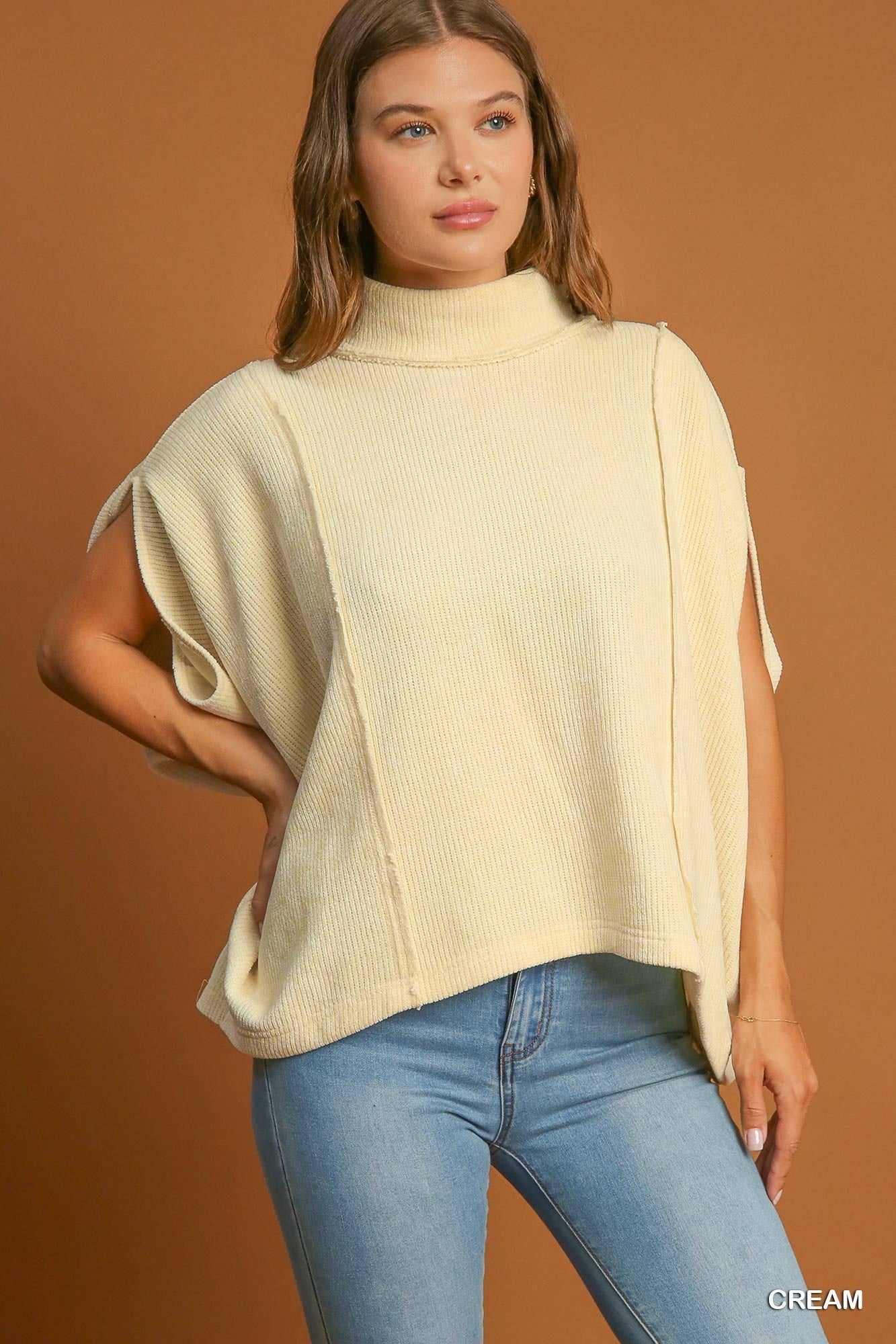 Soft Knit Pullover Poncho Top