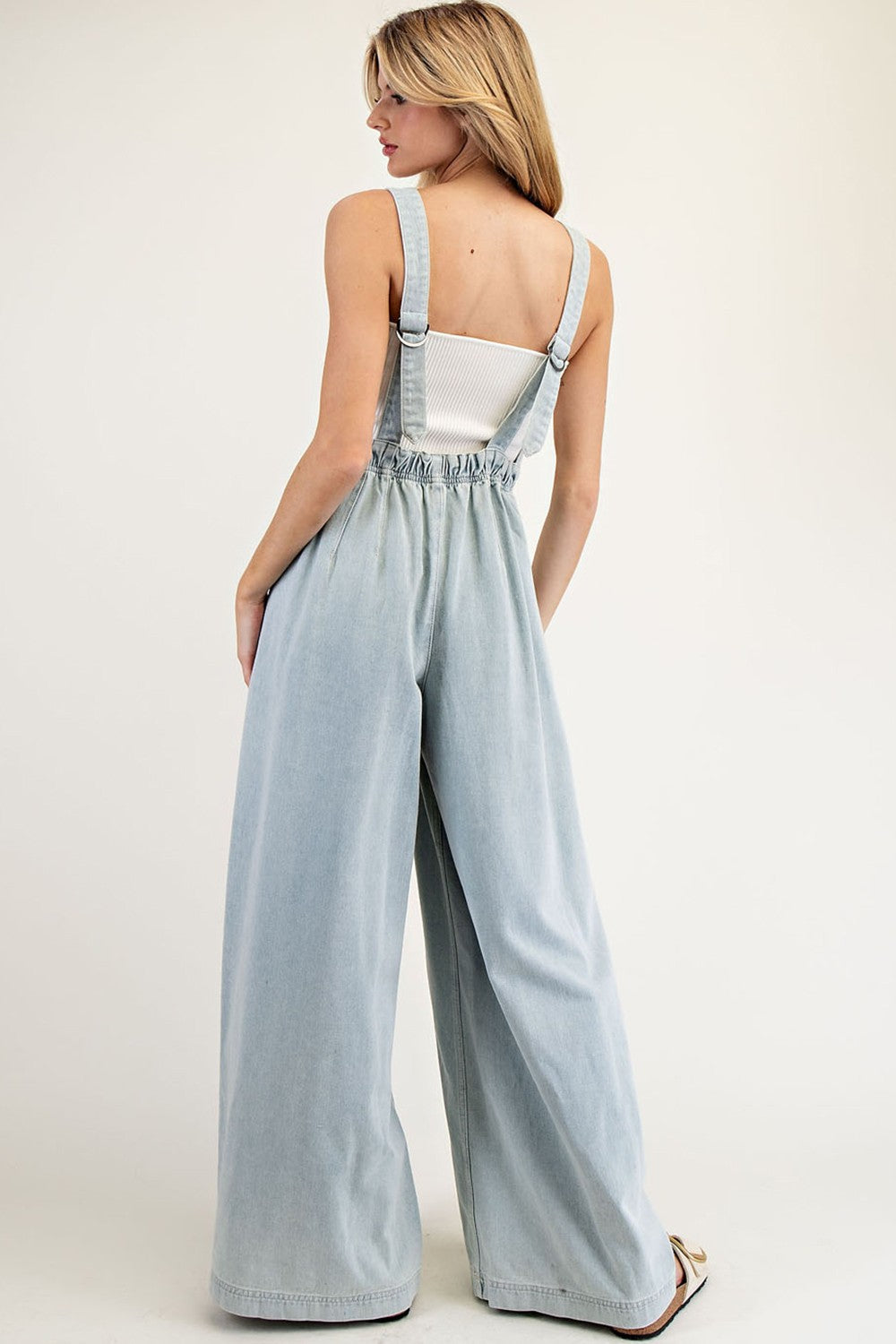 Mineral Washed Scoop Neck Sleeveless Jumpsuit