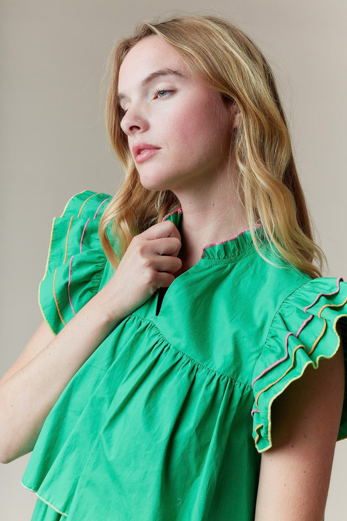 Tiered Mini Dress with Shorts Ruffle Sleeve