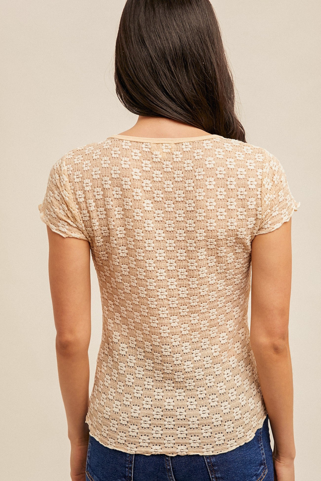 Floral Lace Cabbage Hem Tee