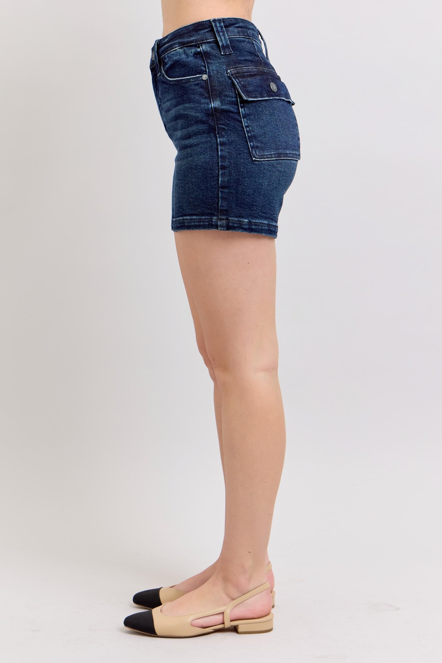 Judy Blue HW Back Flap Pocket Shorts