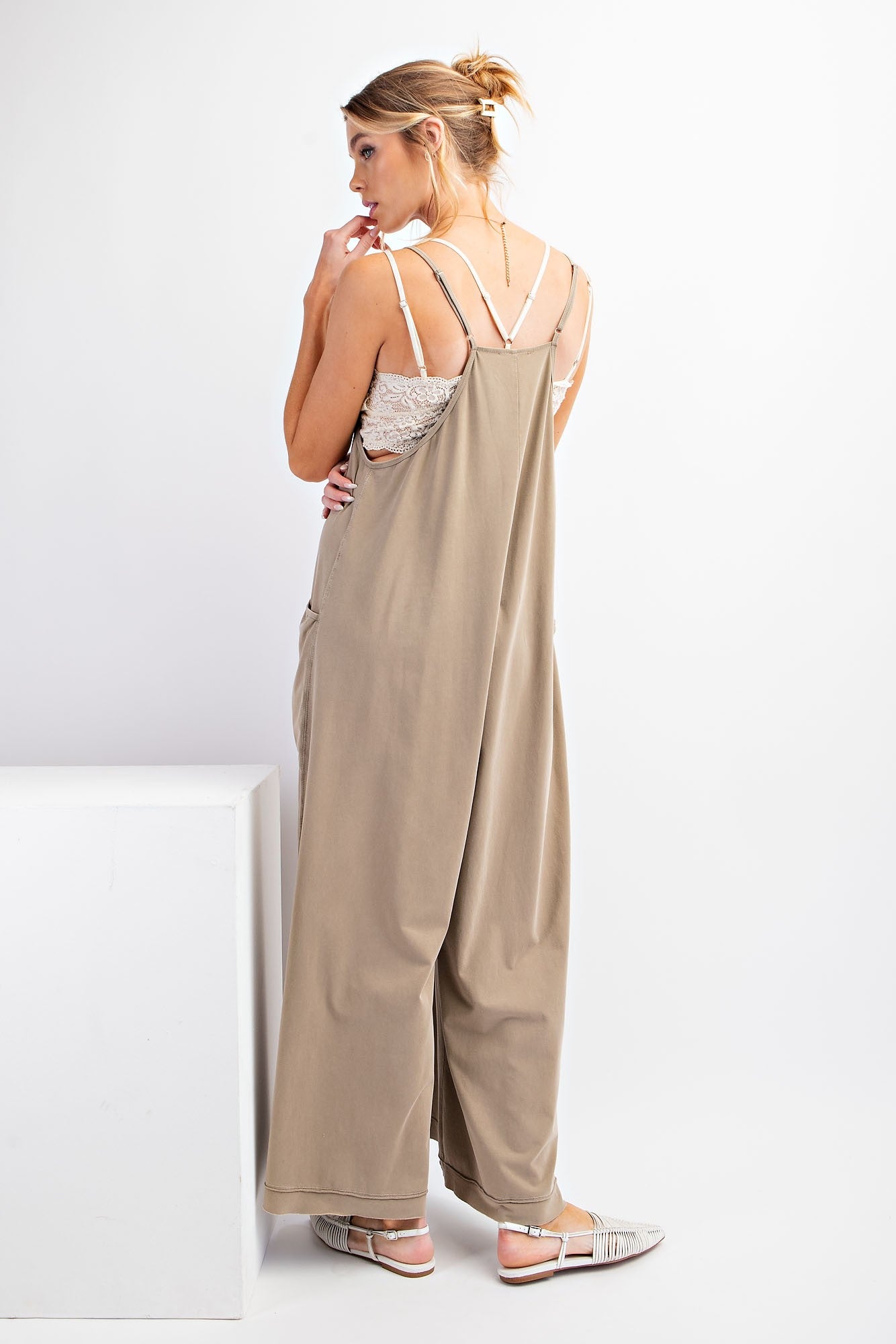 MINERAL WASHED COTTON JUMPSUIT