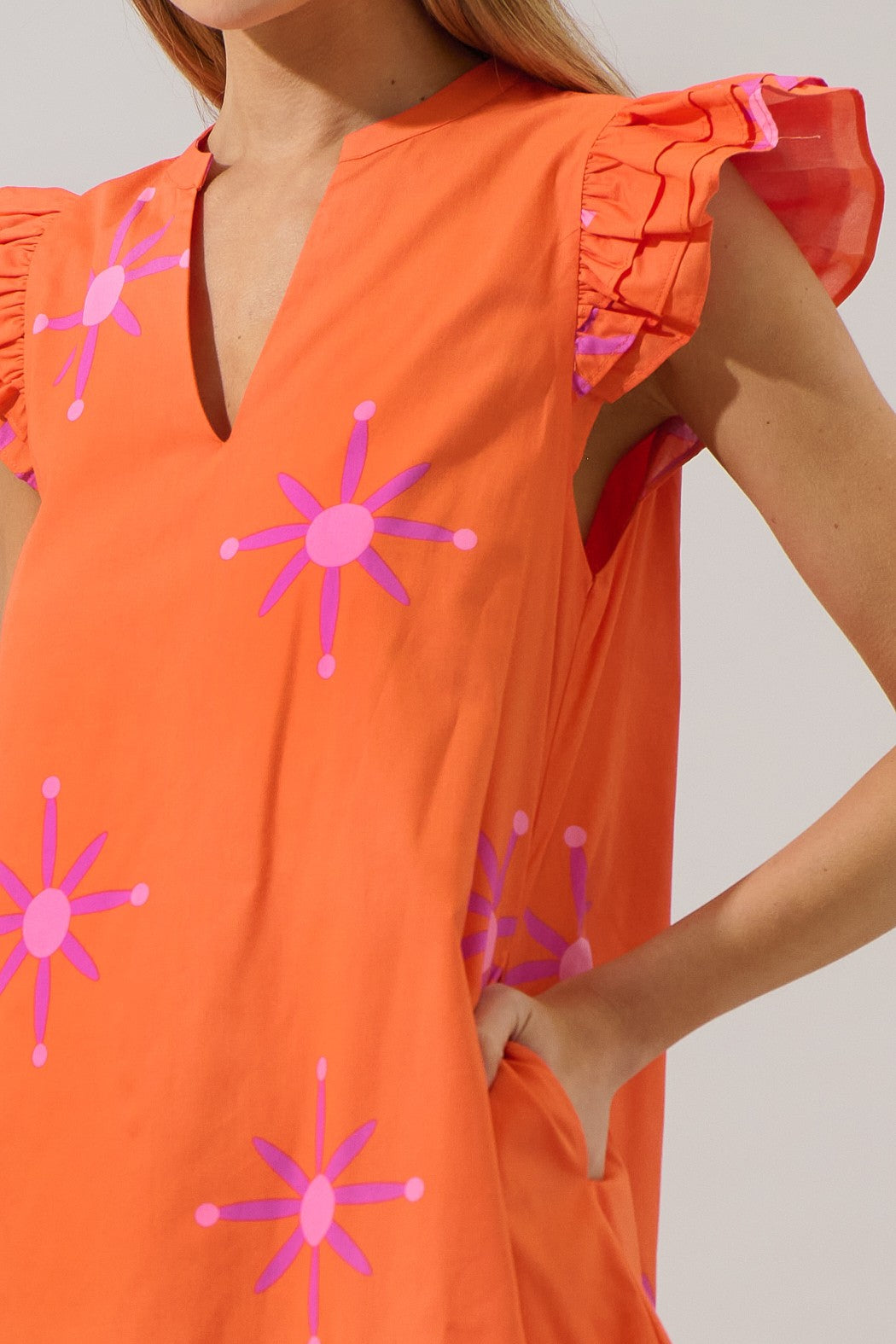 Karani Starburst Evalyn Ruffle Mini Dress