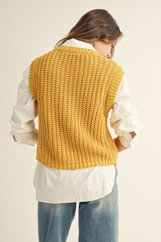 Button Down Comfy Sweater Vest