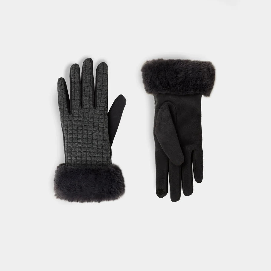Fur Cuff Touchscreen Gloves