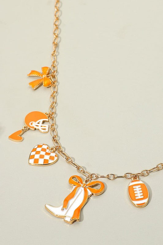 Gameday Football Charm Necklace