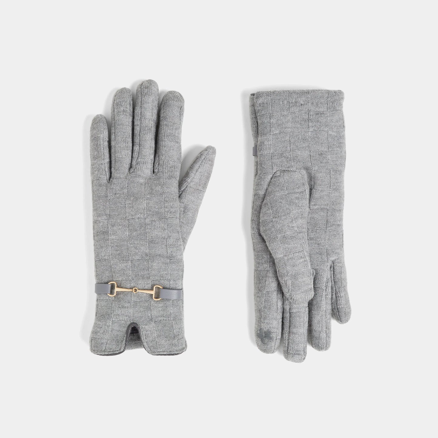 Tonal Checkered Touchscreen Gloves