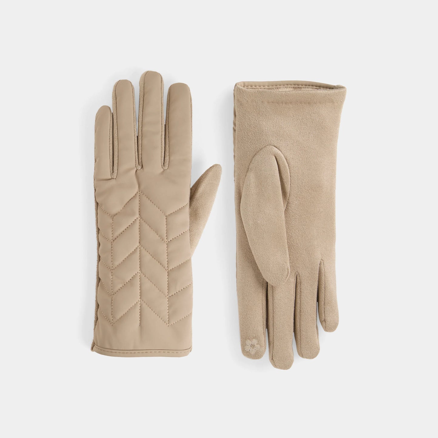 Matte Chevron Puffer Touchscreen Gloves