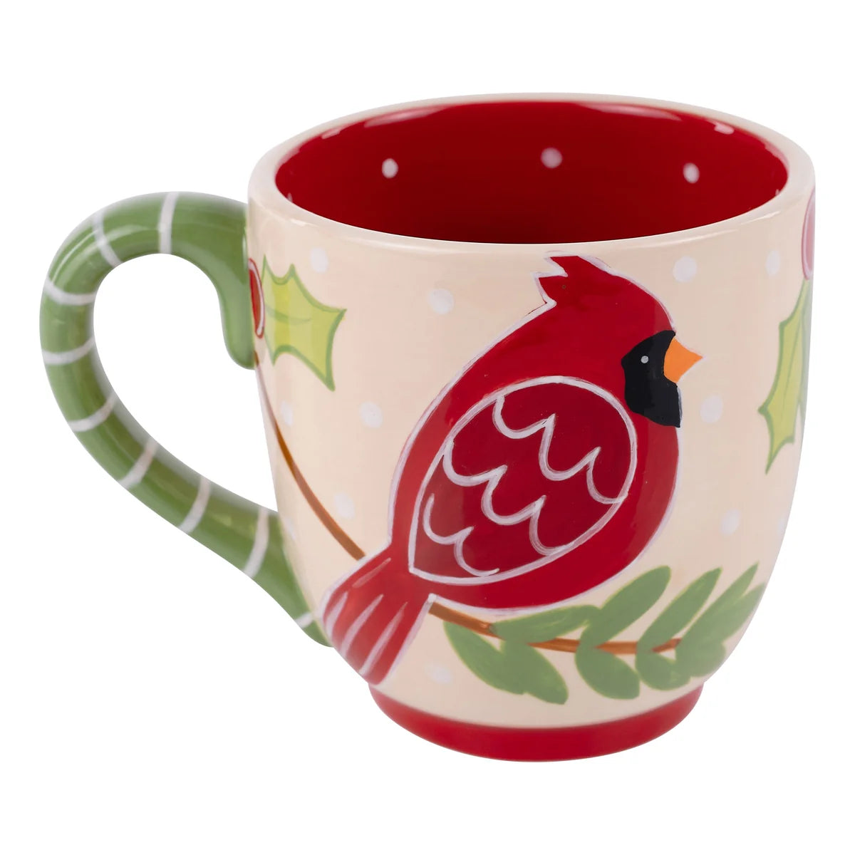 Cardinal Holly Christmas Mug