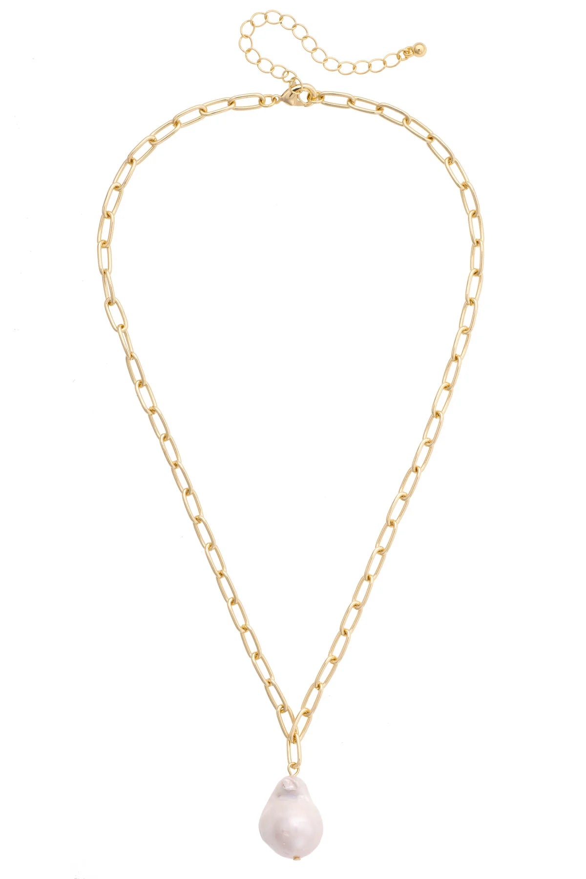 Helena Baroque Pearl Pendant Necklace in Ivory