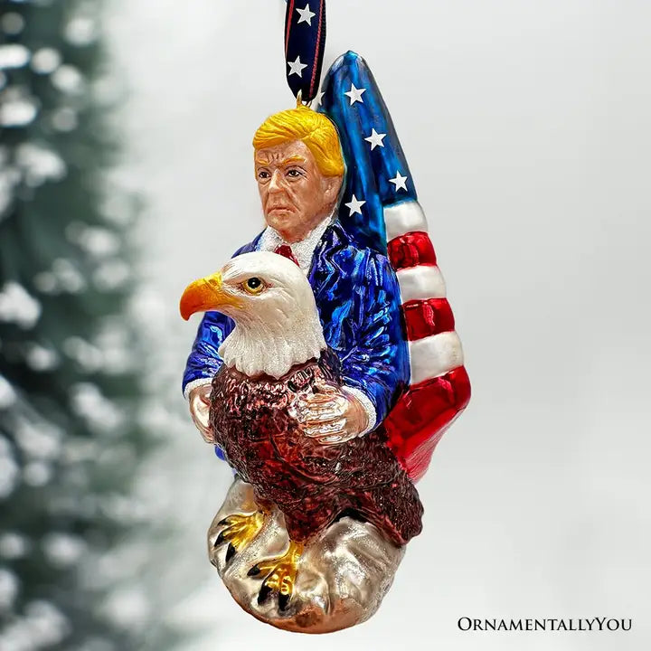 Exclusive Premium President Trump Glass Christmas Ornament